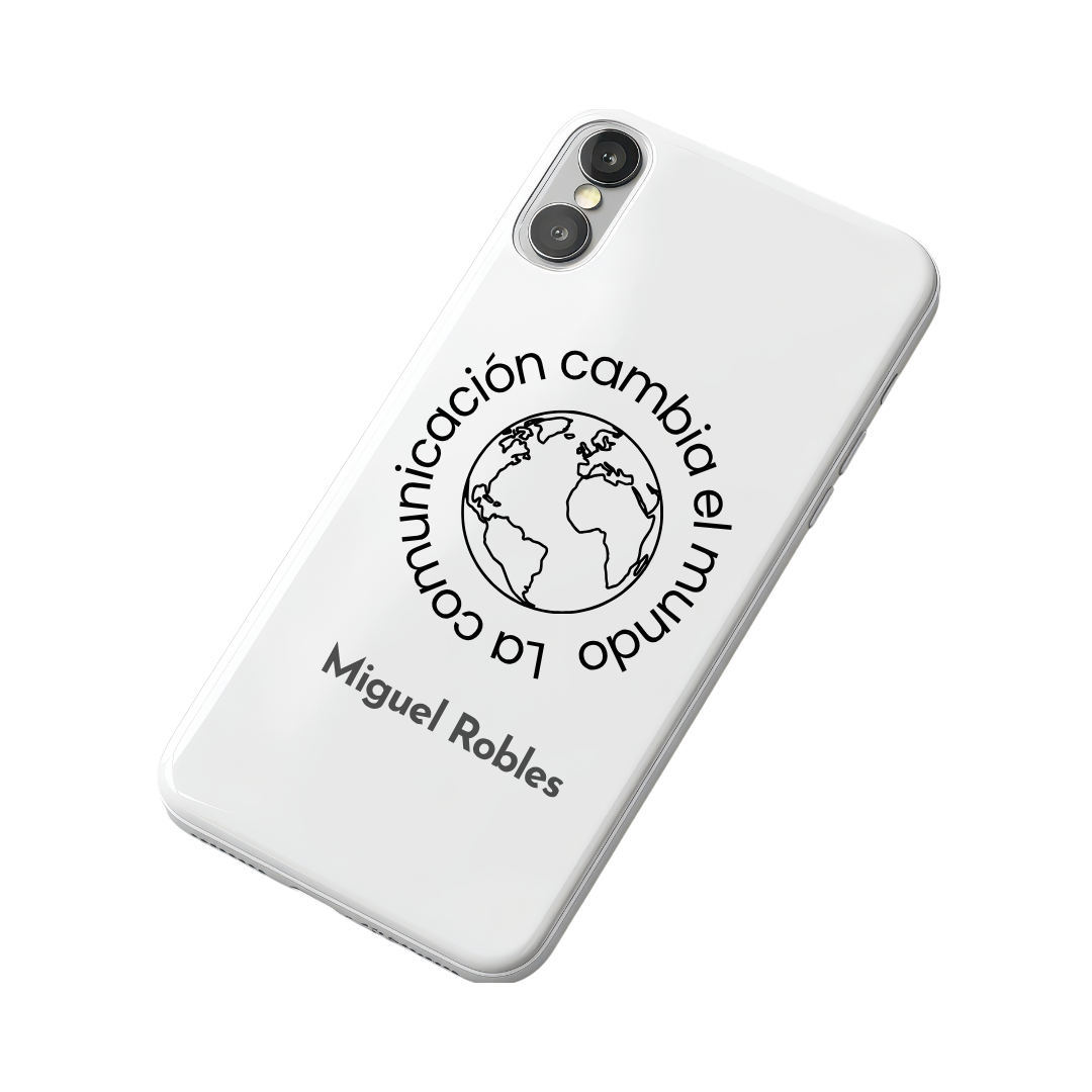 Funda de Móvil Miguel Robles – Edición "La comunicación cambia el mundo"